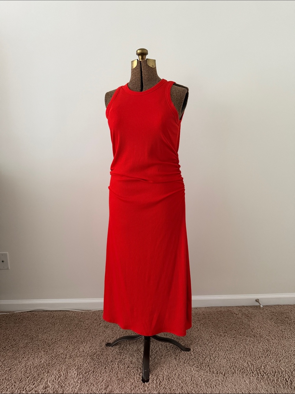 Target Red Sleeveless Ribbed Midi Dress